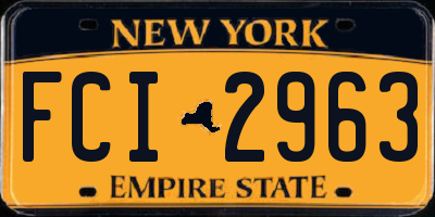 NY license plate FCI2963