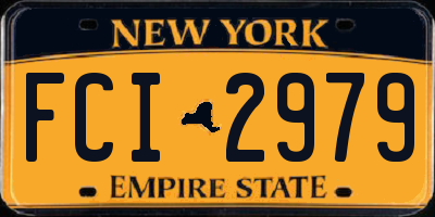 NY license plate FCI2979