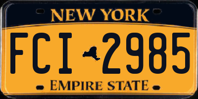 NY license plate FCI2985