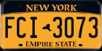 NY license plate FCI3073