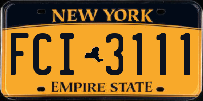 NY license plate FCI3111