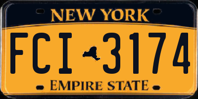 NY license plate FCI3174