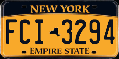 NY license plate FCI3294
