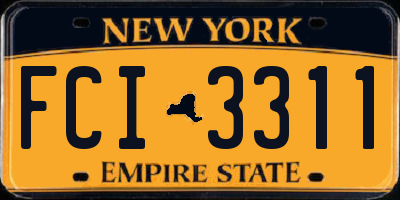 NY license plate FCI3311