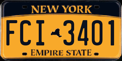 NY license plate FCI3401