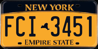 NY license plate FCI3451