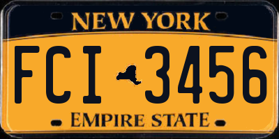 NY license plate FCI3456