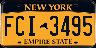 NY license plate FCI3495