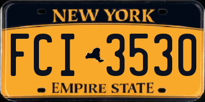 NY license plate FCI3530