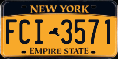 NY license plate FCI3571