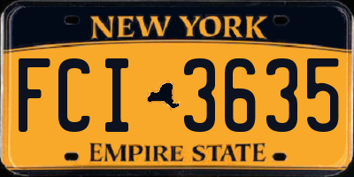 NY license plate FCI3635