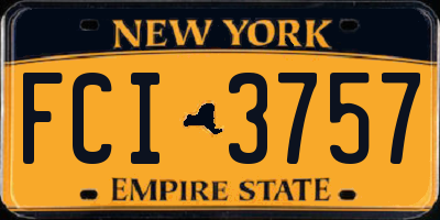 NY license plate FCI3757