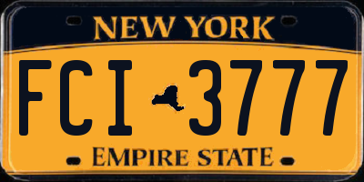 NY license plate FCI3777