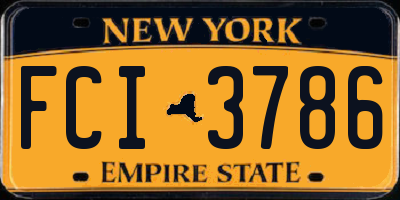 NY license plate FCI3786