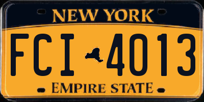NY license plate FCI4013