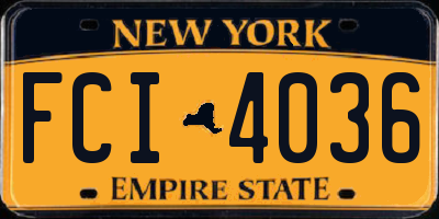 NY license plate FCI4036