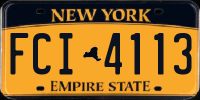 NY license plate FCI4113