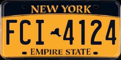 NY license plate FCI4124
