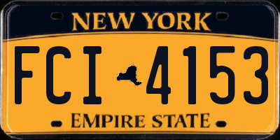 NY license plate FCI4153