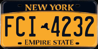 NY license plate FCI4232