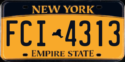 NY license plate FCI4313