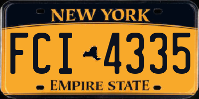 NY license plate FCI4335