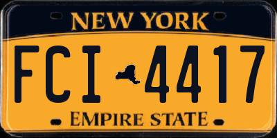 NY license plate FCI4417