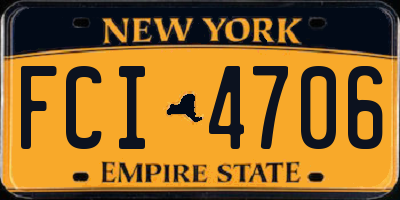 NY license plate FCI4706