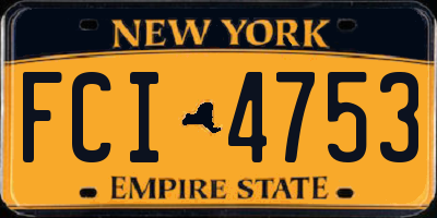 NY license plate FCI4753