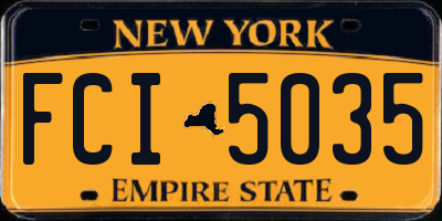 NY license plate FCI5035
