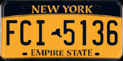 NY license plate FCI5136