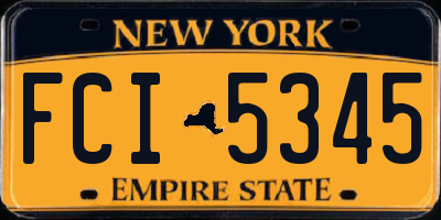 NY license plate FCI5345