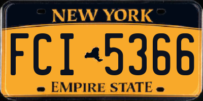 NY license plate FCI5366