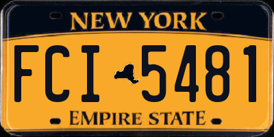 NY license plate FCI5481