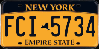 NY license plate FCI5734