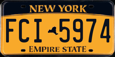 NY license plate FCI5974