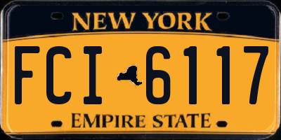 NY license plate FCI6117