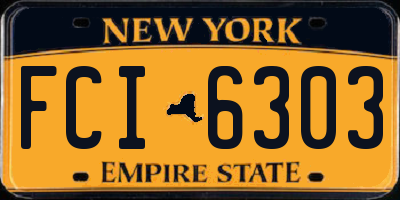 NY license plate FCI6303
