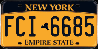 NY license plate FCI6685