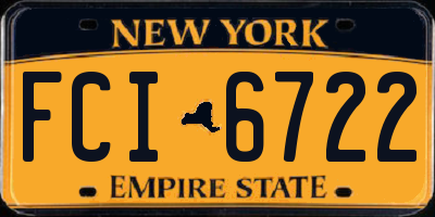NY license plate FCI6722
