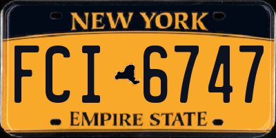 NY license plate FCI6747