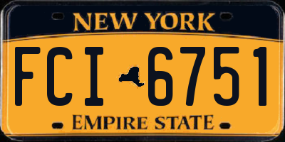 NY license plate FCI6751