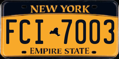 NY license plate FCI7003