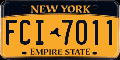 NY license plate FCI7011