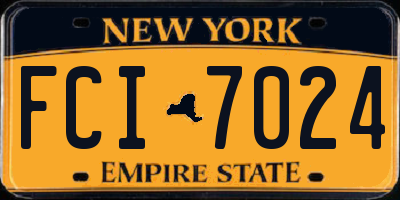 NY license plate FCI7024