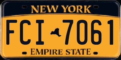 NY license plate FCI7061