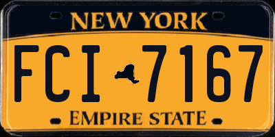 NY license plate FCI7167