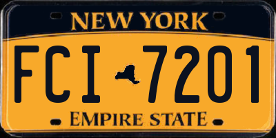 NY license plate FCI7201