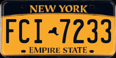 NY license plate FCI7233