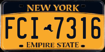 NY license plate FCI7316